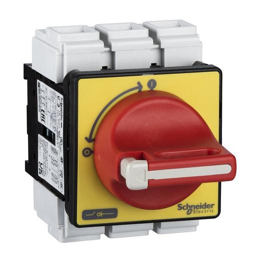 1St. Schneider Electric VCF3 Not-Aus/Hauptschalter, 4-Loch bef., 3p, 690V, 63A, Griff rot abschließbar