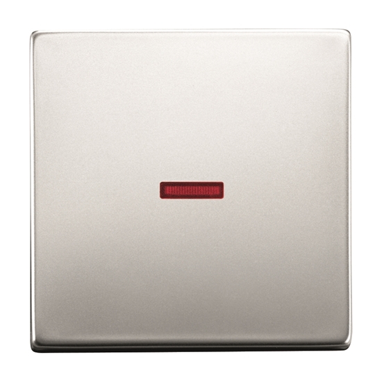 1St. Busch-Jaeger 1789-866 Wippe für Kontrollschalter mit kleiner roter Kalotte pur edelstahl edelstahl