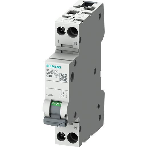 1St. Siemens 5SL6002-7 Leitungsschutzschalter 230V 6kA, 1+N-polig/1TE C2