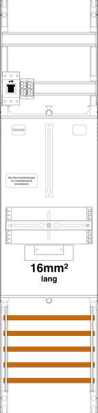 1St. F-Tronic Z1B-16L-HSS Zählerfeld Z1B-16L-HSS, 1-feldrig, H=1050mm, 1-3.HZ, 16mm² lange Kabel, 1 HSS 7141408