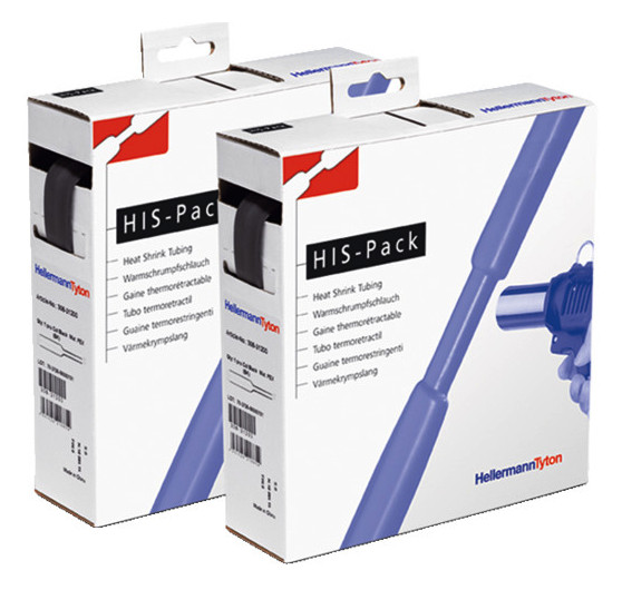 10m Hellermann Tyton 300-30320 Warmschrumpfschlauch 2:1 HIS-1/8 Schwarz HIS-PACK-3.2/1.6-PO-X-BK (10)
