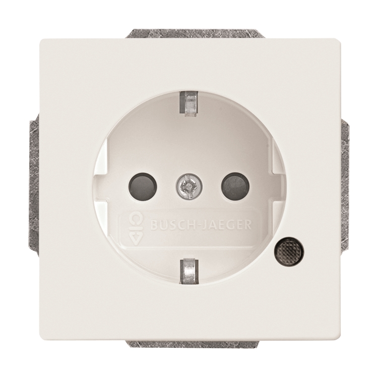 1St. Busch-Jaeger 20 EUCBL-84 Steckdosen-Einsatz, mit LED Kontrolllicht Steckdosen studioweiß 1St. Busch-Jaeger 20 EUCBL-84 Steckdosen-Einsatz, mit LED Kontrolllicht Steckdosen studioweiß