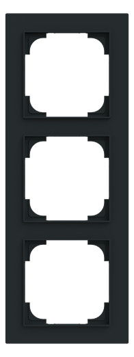 1St. Busch-Jaeger 1723-4Rahmen 3-fach schwarz matt