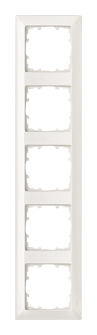 1St. Siemens 5TG2555-0 DELTA line titanweiß Rahmen 5-fach