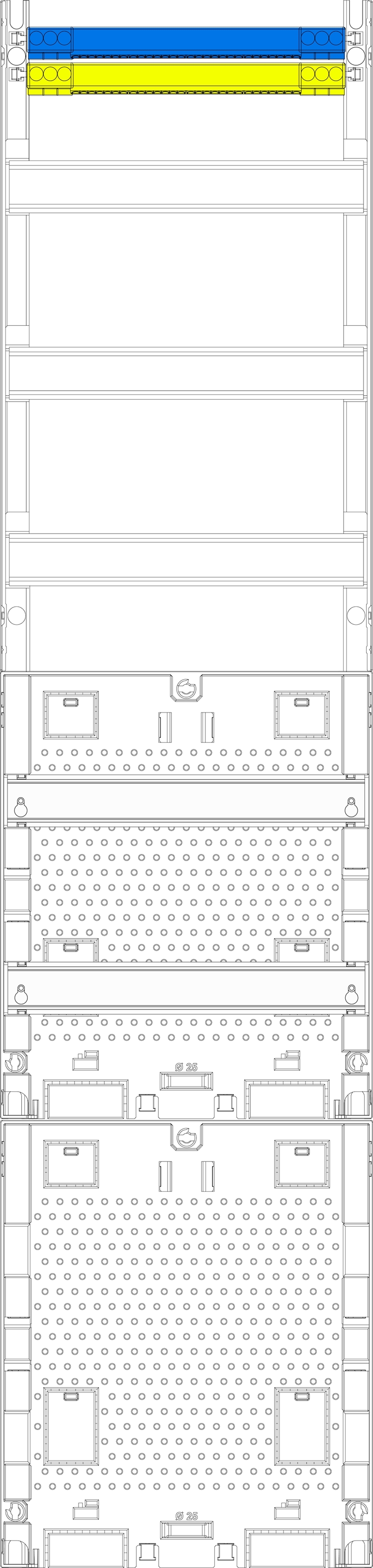 1St. F-Tronic V17APZORFZ2 Verteilerfeld V17APZORFZ2, 1-feldrig, H=1050mm, 3-reihig, APZ-Platz ohne APL-Set, zRfZ2 7141634