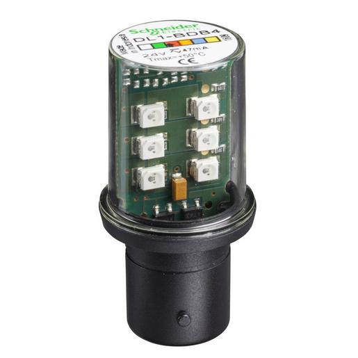 1St. Schneider Electric DL1BDB4 LED-Lampe, rot für Befehls- u. Meldegeräte, BA 15d, 24 V