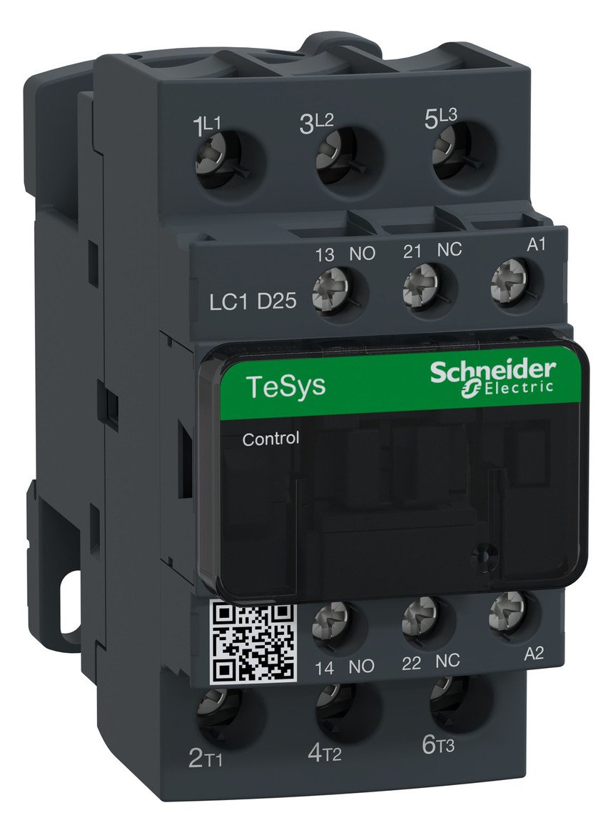1St. Schneider Electric LC1D25FE7 Leistungsschütz LC1D 3p, +1S+1Ö, 11 kW, 25 A, 400 V AC3, Spule 115 V AC