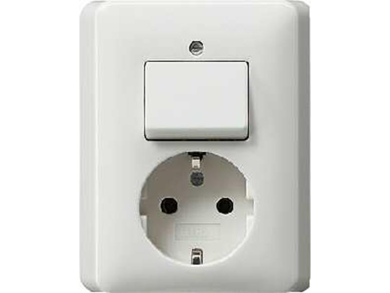 1St. Gira 017603 Kombination Schuko Wechsel Standard 55 Reinweiß glänzend