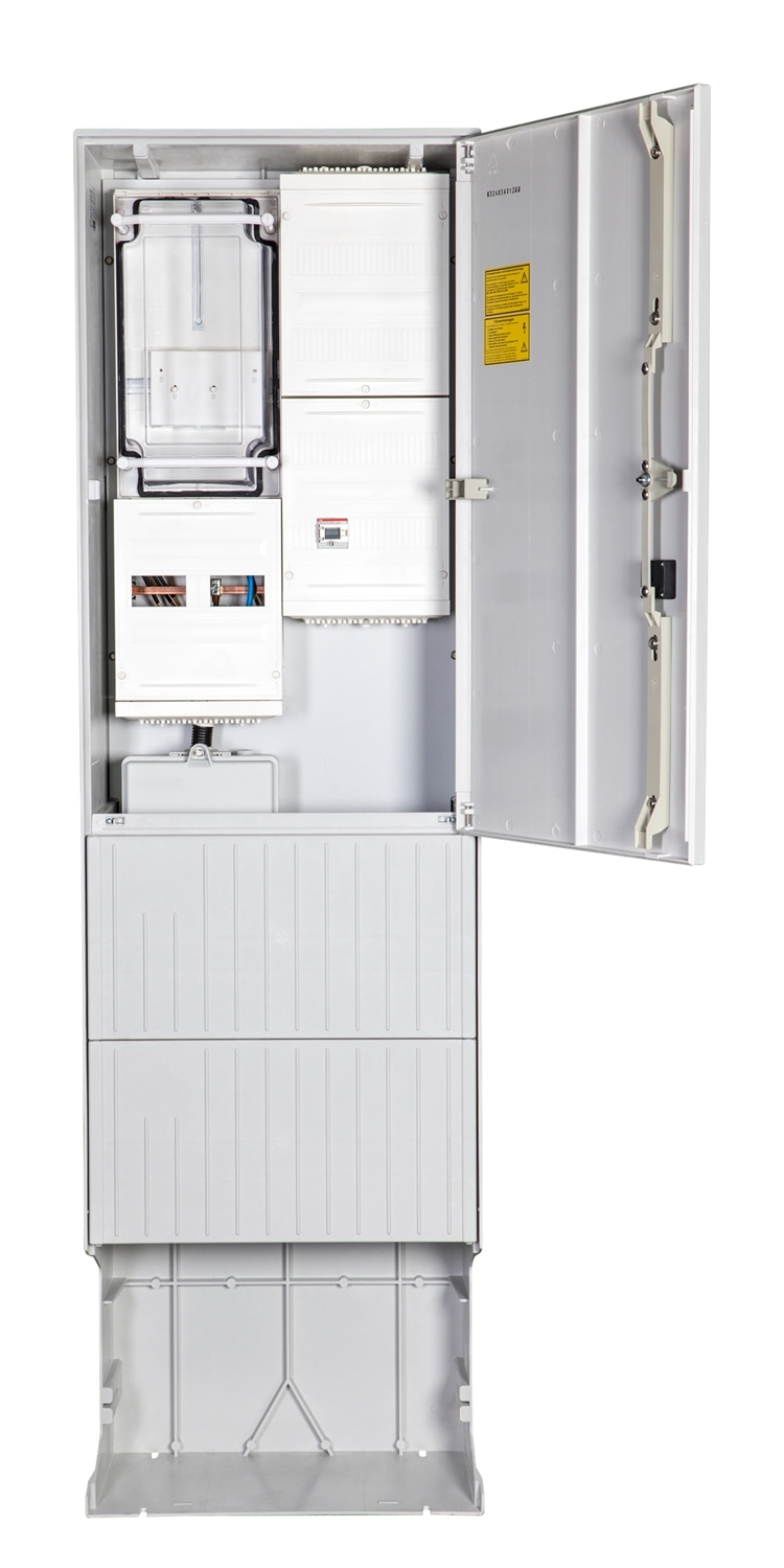 1St. F-Tronic ZSA202-2-2eHZ-APZ-HA Zähleranschlusssäule 2-feldrig, H=2010mm, 2-eHZ, Haube geschl., ZSA202-2-2eHZ-APZ-HAK-HG 7160136