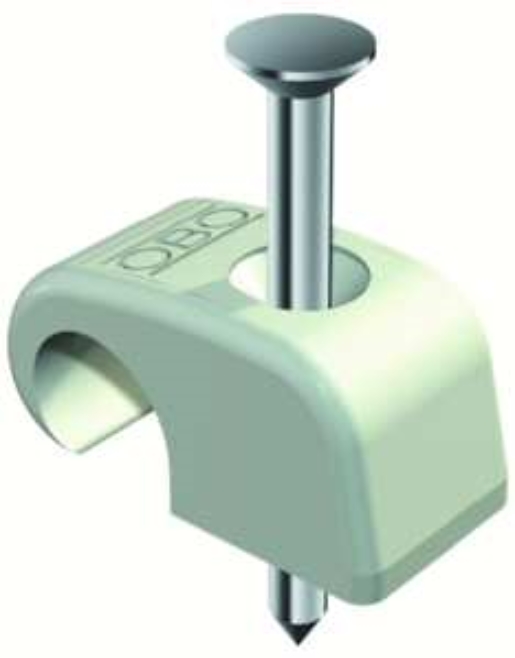 200St. OBO Bettermann 2026/25SP 2228432 Haft-Clip grau für Kabel 7-12mm Nagel 25mm 202625LGRSP
