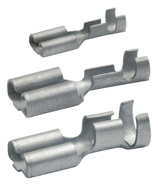 100St. Klauke 18303 Flachsteckhülse nicht-isol. nach DIN 46247, 4,8x0,8 mm,1,5-2,5 mm²,CuZn verzinnt