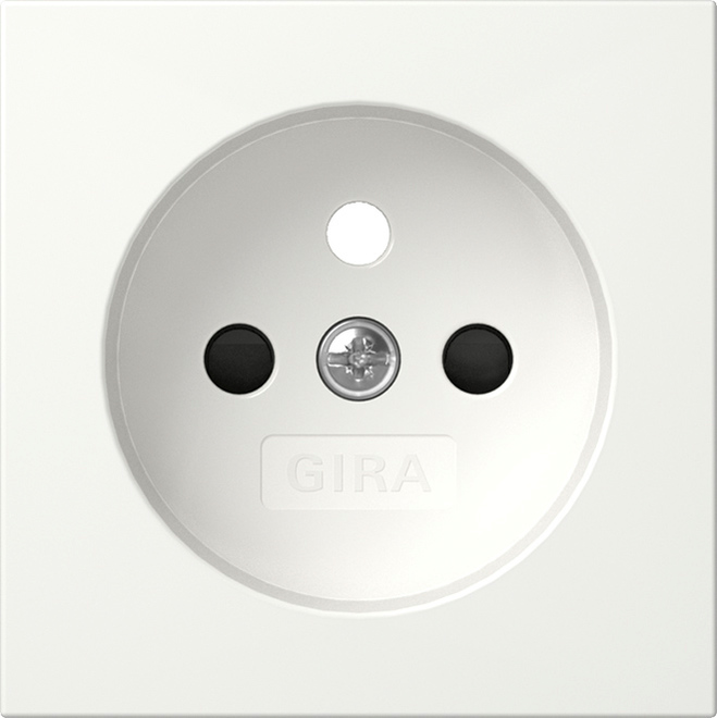 1St. Gira 494527 Abdeckung für Steckdose mit Erdungsstift 16A 250V und Shutter, Reinweiß seidenmatt...