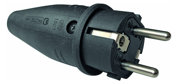 1St. Protec.class PSTECK16A Gummistecker schwarz IP44 TPE