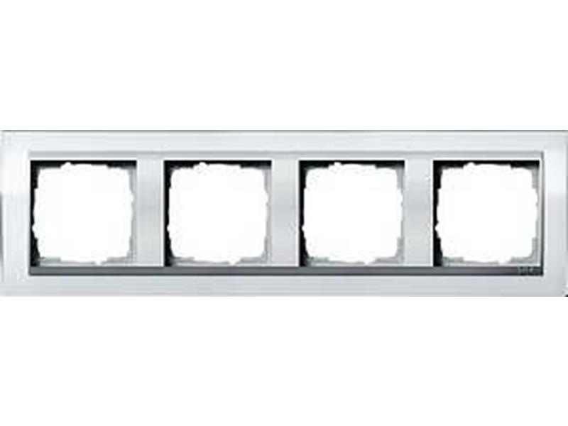1St. Gira 0214726 Rahmen 4fach für Farbe Alu Gira Event Klar Weiß