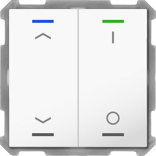 1St. MDT Taster Light 2-fach BE-TAL6302.C1 mit Busankoppler studioweiß glänzend