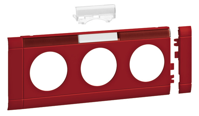 1St. Hager GB080313020 Blende 3-fach STD OT 80mm beschr rot