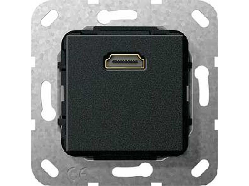 1St. Gira 566910 HDMI Kpl. Einsatz Schwarz m 566910