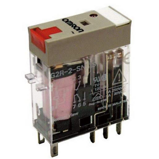 1St. OMRON G2R-2-SNI 230VAC (S) Mechanische und LED-Anzeigen, Prüftaste