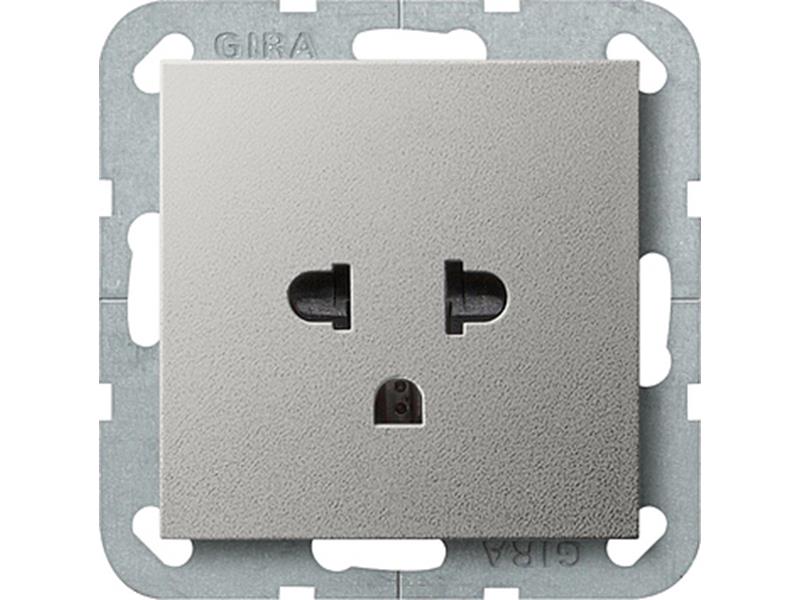 1St. Gira 2840600 Steckd. Schutz EURO-US 16 A System 55 Edelstahl(lack.)