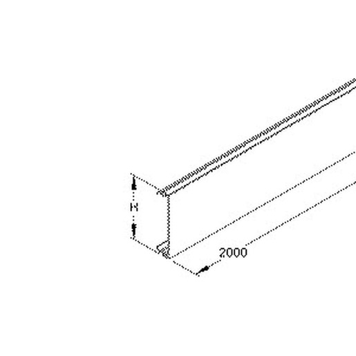 2m Kleinhuis BO80.3 RW reinweiß Gerätekanaloberteil