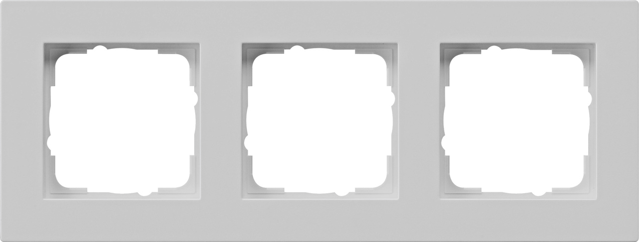 1St. Gira 0213375 Abdeckrahmen 3f flach Gira E2 Grau m