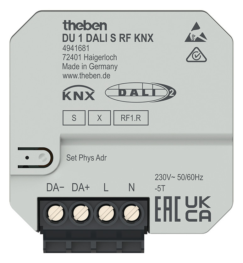 1St. THEBEN DU 1 DALI S RF KNX UP 1-fach Funk-DALI-Aktor, KNX RF, Data