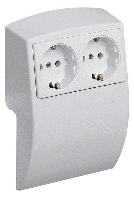 1St. Hager L22509010 Doppelsteckdose SL 20051 reinweiß