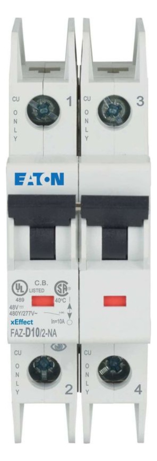 1St. Eaton 102187 Leitungsschutzschalter, 10 A, 2p, Charakteristik: D FAZ-D10/2-NA
