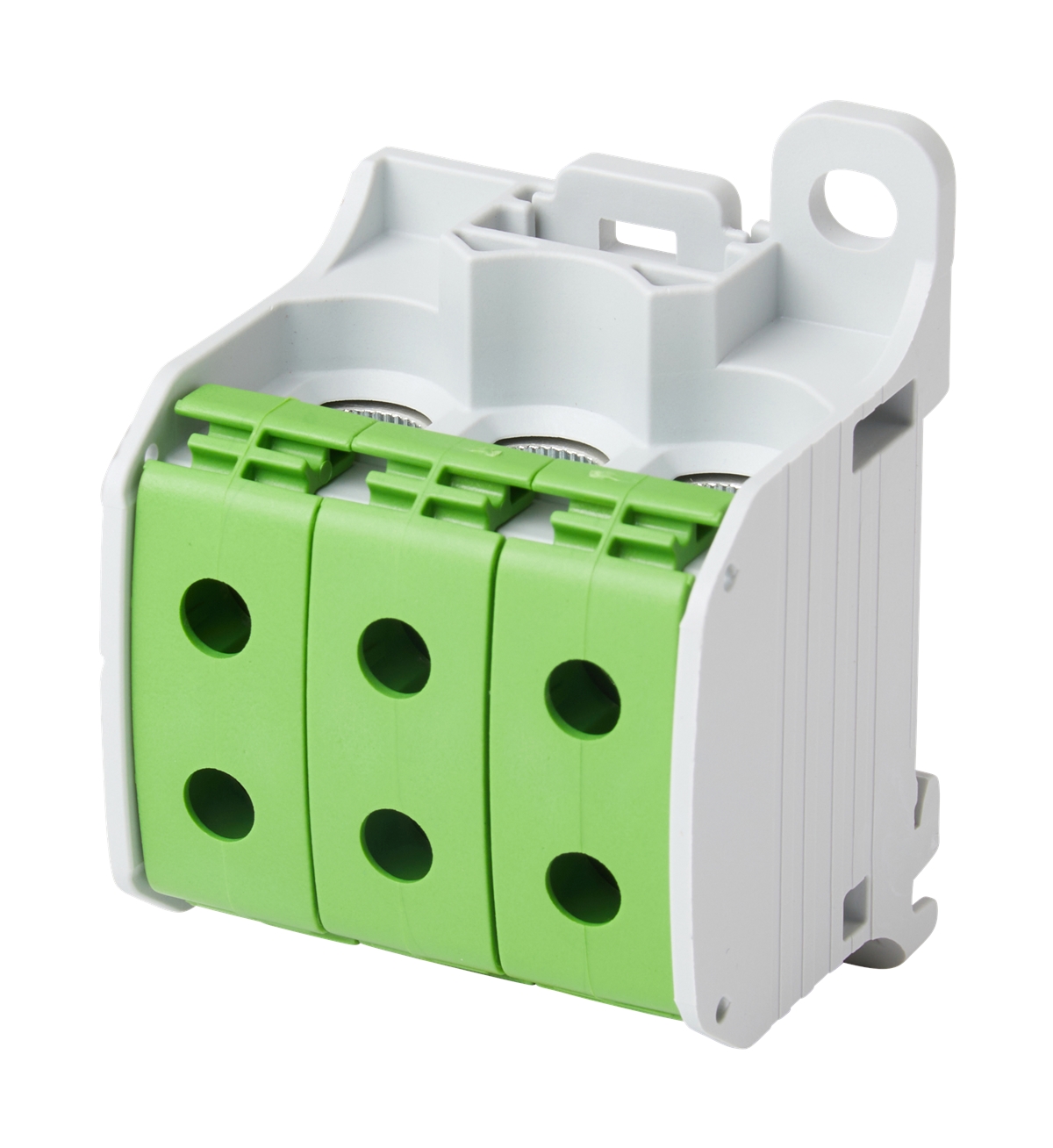 3St. F-Tronic RKA50-1-6gnge Reihenklemme 50mm², 1polig, 6 Anschlüsse, grün/gelb, CU/AL, RKA50-1-6gnge 7730065