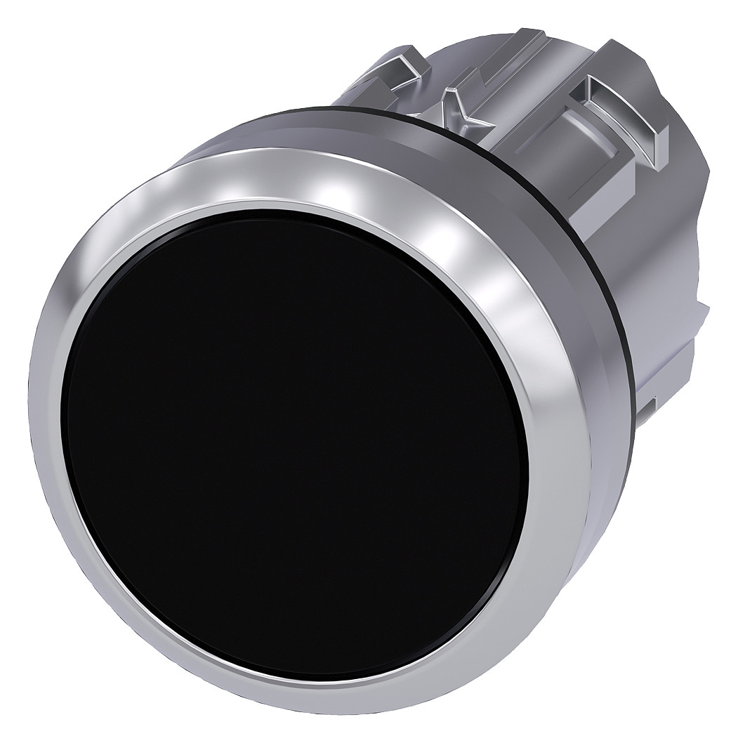 1St. Siemens 3SU1050-0AB10-0AA0 Drucktaster, 22mm, rund, Metall, hochgla