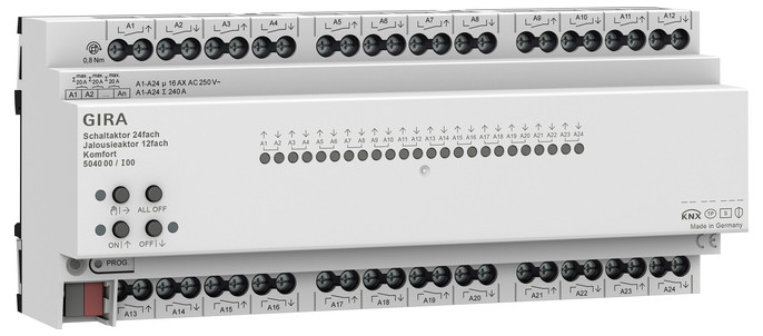 1St. Gira 504000 Schalt-/Jal.aktor 24f/12f 16 A REG Kmf KNX Secure