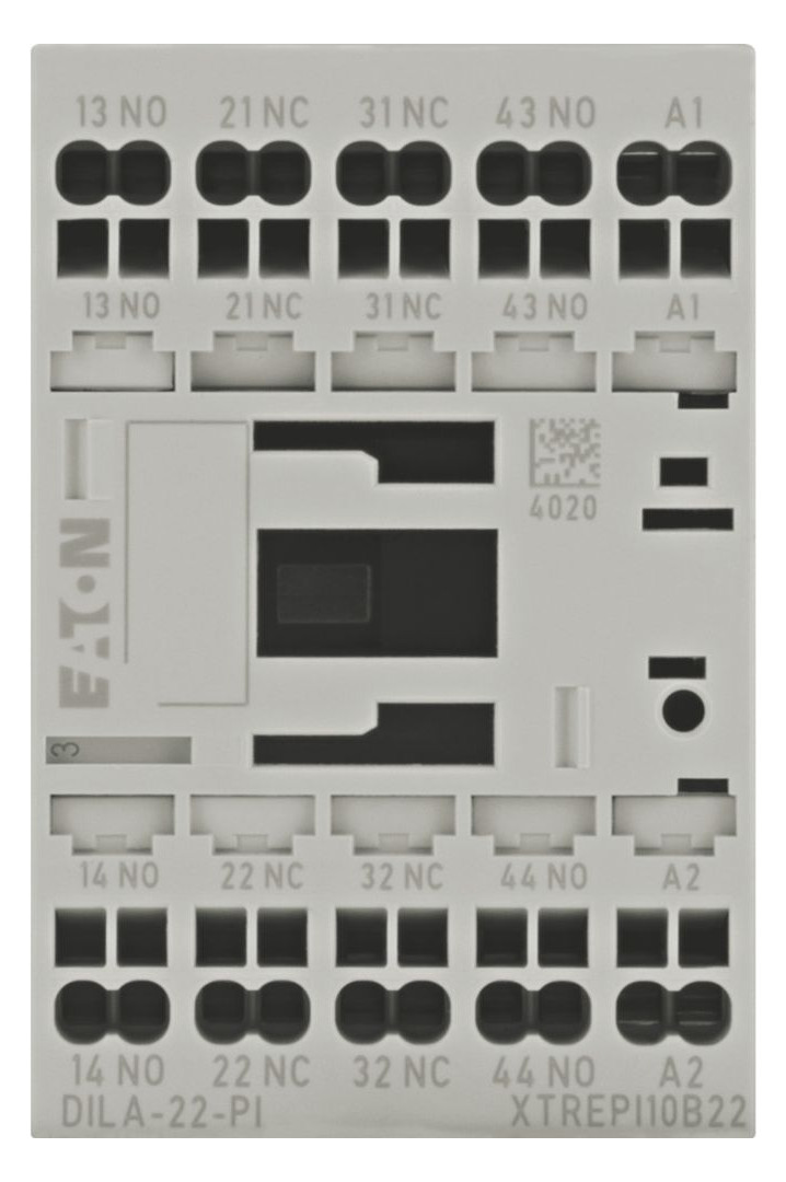 1St. Eaton DILA-22-DC-PI Hilfsschütz, 24 V DC, 2 S, 2 Ö, Push-in-Klemmen, Gleichstrombetätigung