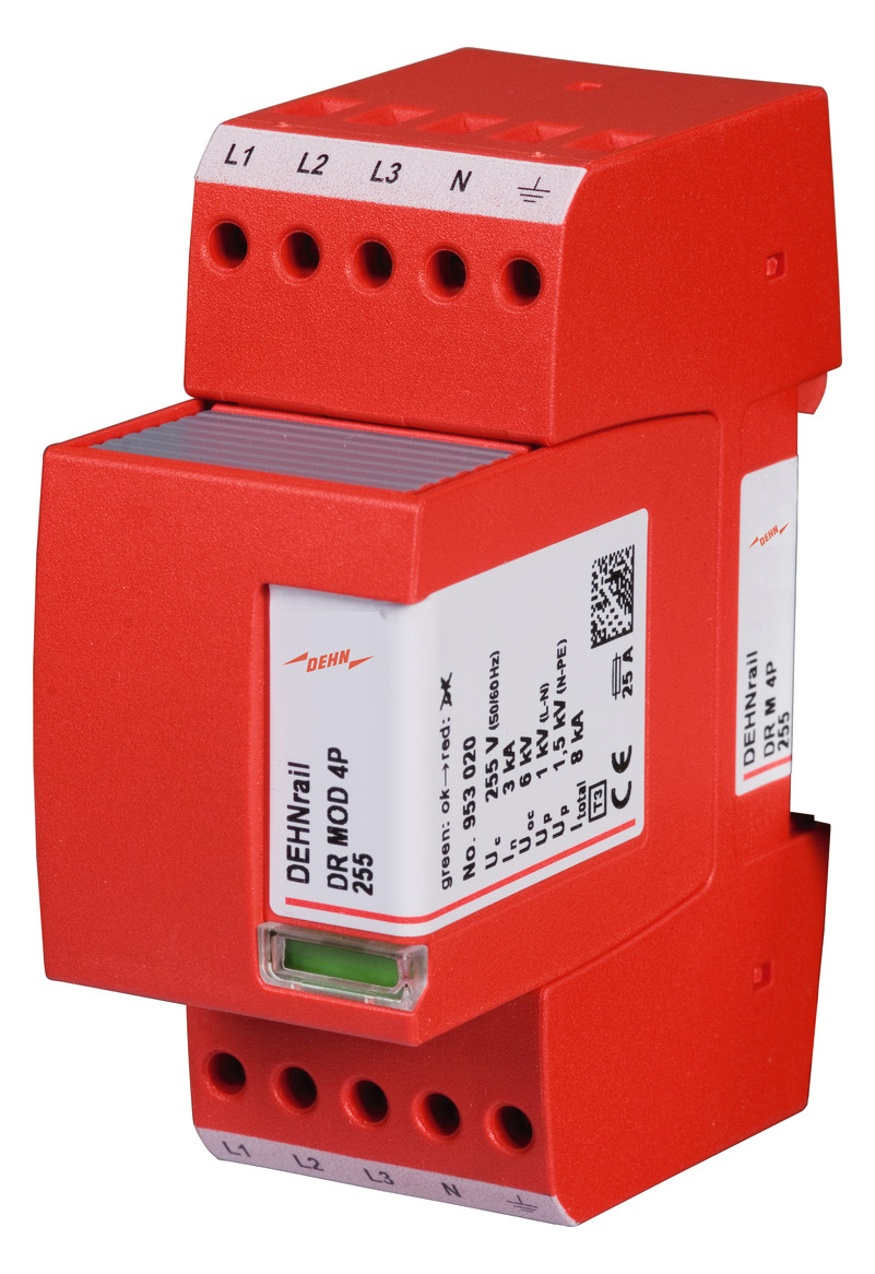 1St. Dehn 953400 Überspannungsableiter Typ 3 Dehnrail M 4-polig 255V für Industrieelektronik DR M 4P 255V