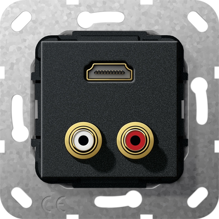 1St. Gira 567410 C-Audio HDMI K-Peitsche Einsatz Schwarz m