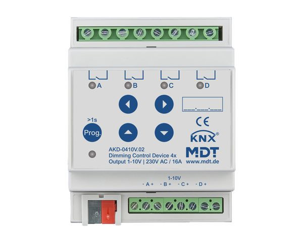 1St. MDT Dimmsteuergerät 4-fach AKD-0410V.02 1-10V mit RGBW 4TE