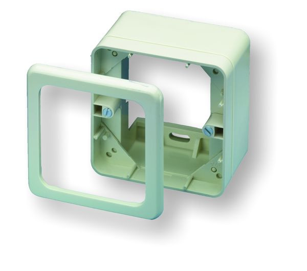 1St. Commscope 2-966740-2 AufputzGehäuse mit Rahmen 80x80mm rw