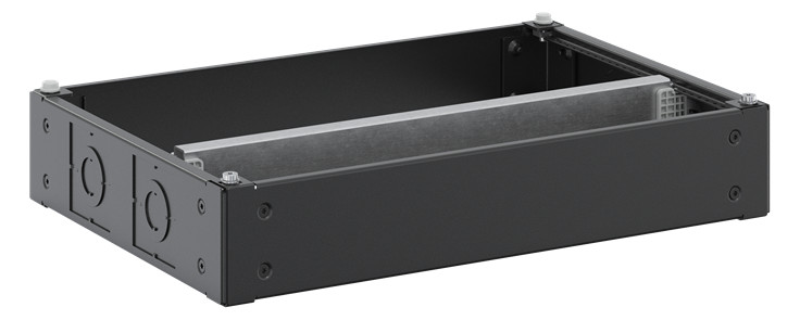 1St. Striebel & John TZX210 Sockel 100 mm für TwinLine X, T400/H100/B550 mm, pulverbeschichtet, RAL 9005 Zubehör für TwinLine Schrankserie tiefschwarz 2CPX010984R9999