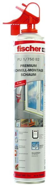 0,75L Fischer 053080 1K-Schnell-Montageschaum PU 1/750 B2 PU 750 B2 (DE) 0,75L Fischer 053080 1K-Schnell-Montageschaum PU 1/750 B2 PU 750 B2 (DE)
