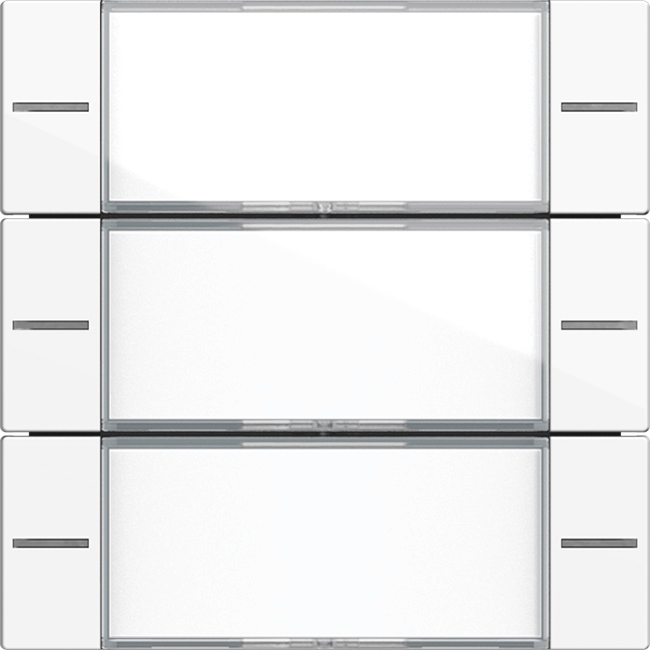 1St. Gira 577303 Wippenset 3fach mit Beschriftungsfeld für Tastsensor 4, Klar Reinweiß glänzend