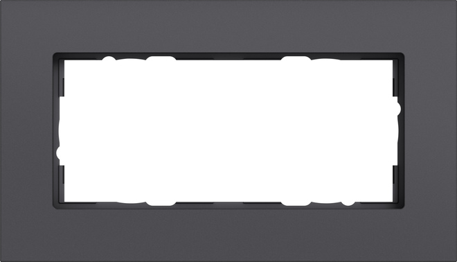 1St. Gira 1002408 Abdeckrahmen Gira Esprit Aluminium Anthrazit (lackiert) 2fach ohne Mittelsteg