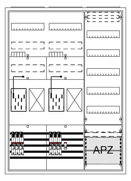 1St. Striebel Komplettschrank AP BA37LG4 BKE-I A37 2Z2R1V5A2 2CPX054242R9999
