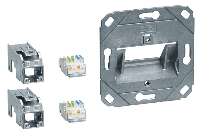 1St. Hager GMKSRJ45C6A2 Anschluss Modul 2x RJ45 Cat.6a