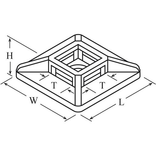 1St. Distrona 0000541 DIS-TY Befestigungssockel Nr. 0019 natur selbstklebend VPE =100 DT03-0019-NA-66-V