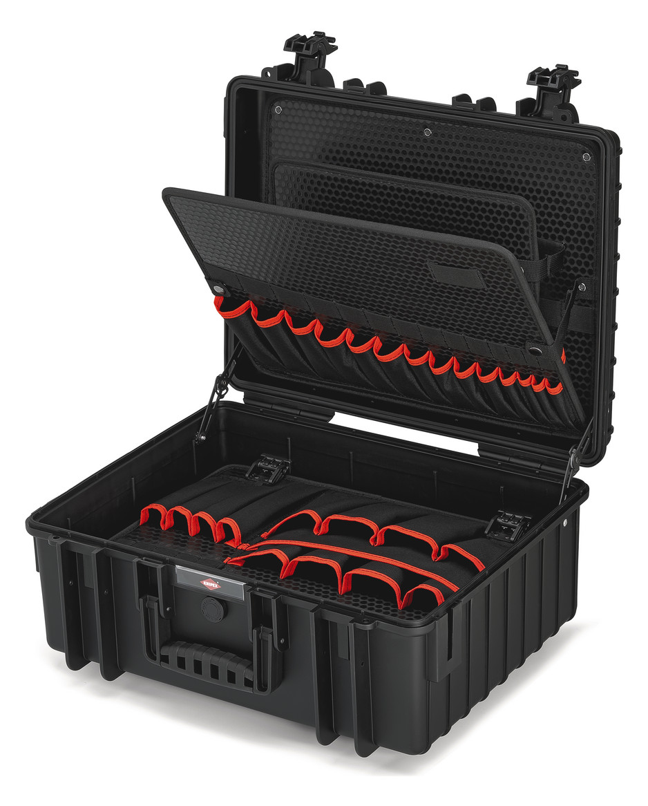 1St. Knipex 00 21 36 LE Werkzeugkoffer Robust34 Elektro Polypropylen-Koffer, Farbe schwarz, ohne Werkzeug 480 x 356 x 19