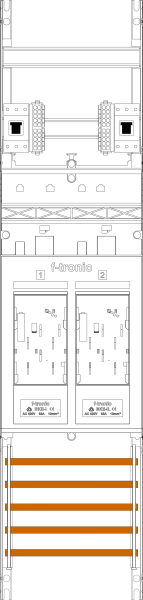 1St. F-Tronic E16-10-10L-HSP Zählerfeld E16-10-10L-HSP, 1-feldrig, H=1050mm, 2-eHZ, kurze und lange Kabel, 2 HSP 7141060