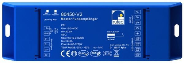 1St. RUTEC 80450-V2 Master Funkempf.12-48V 240W/480W Einfarb