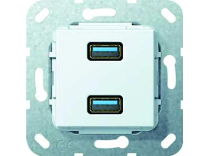 1St. Gira 568403 USB 3.0 A 2fach Gender Changer Einsatz Reinweiß * KEINE Ladestation nur USB Anschluss