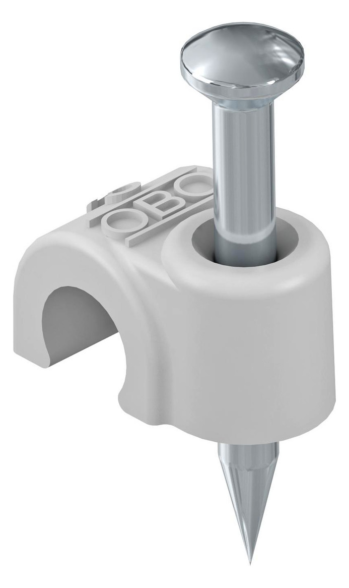 25St. OBO Bettermann 2228416 ISO-Nagel-Clip 20mm, L50, PP, lichtgrau, RAL 7035 2020 50 LGR