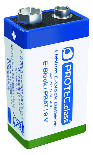1St. Protec.Class PBAT 9 V Lithium Blockbatterie 9V 1200mAh