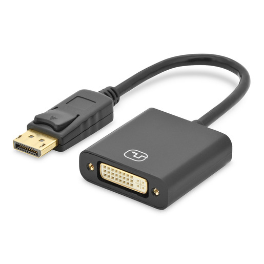 1St. Assmann AK-340401-001-S DisplayPort Adapterkabel, DP - DVI (24+5) St/Bu, 0.15m, m/Verriegelung, DP 1.2 kompatibel,